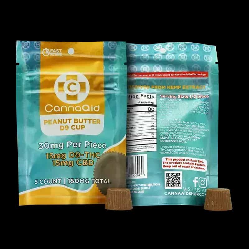 Franny’s Farmacy x CannaAid Peanut Butter Cups – 50mg Delta-9 THC