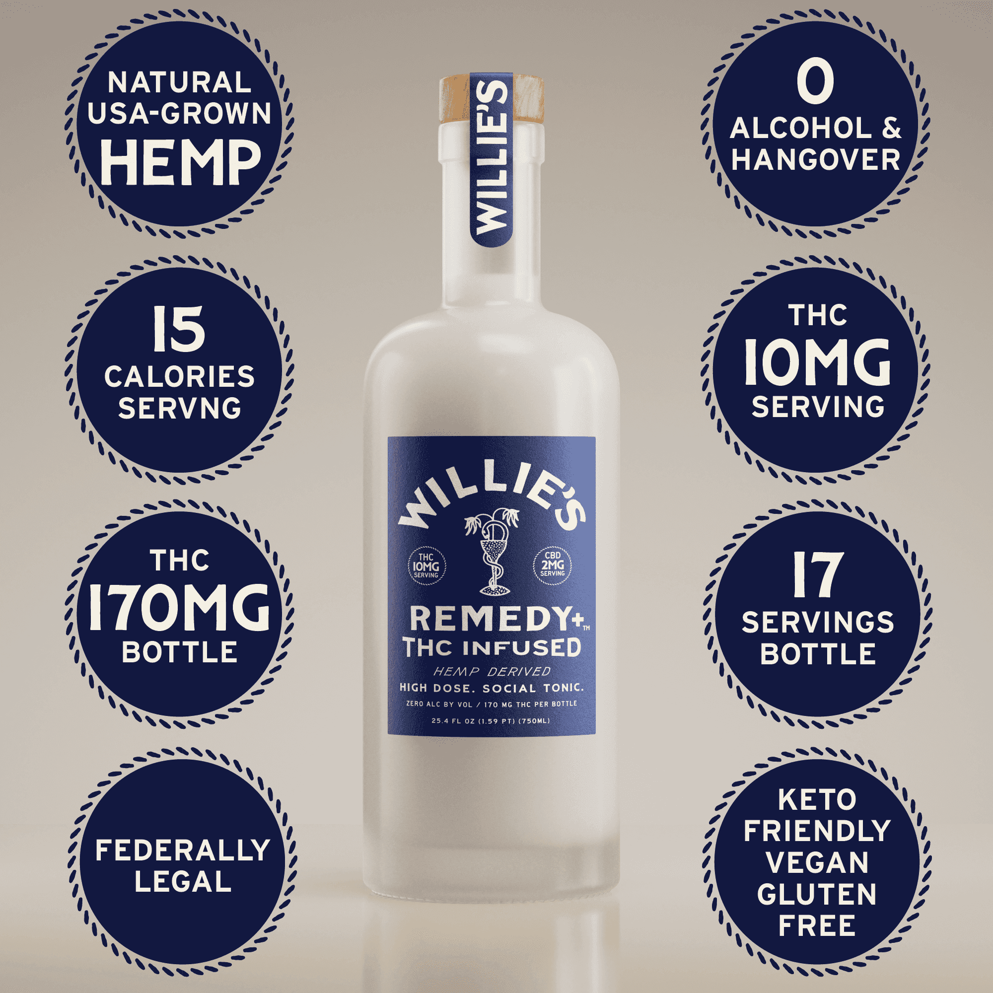 Willie's Remedy Social Tonic Bottles