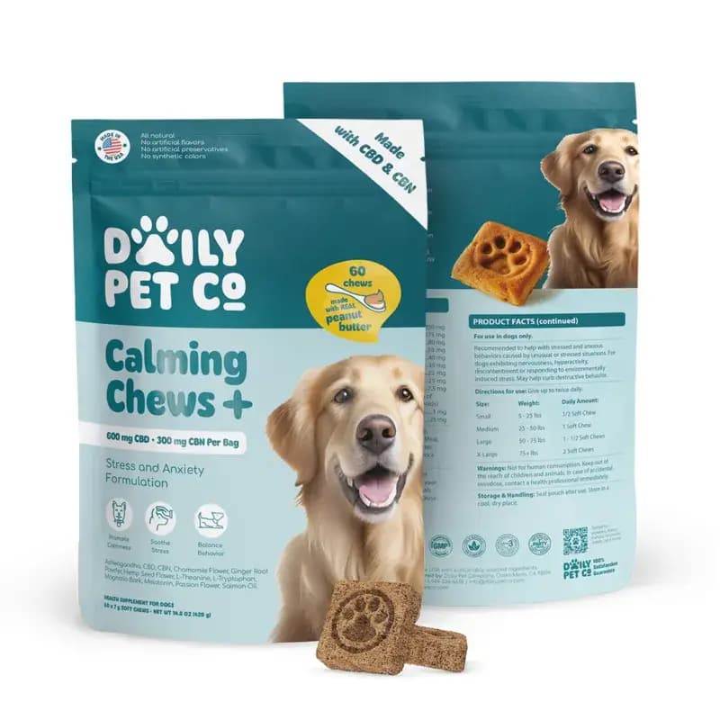 Daily Pet Co. Masticables Calmantes – CBD + CBN para Perros