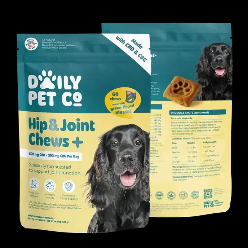 Daily Pet Co Chews- Cadera y Articulaciones + CBG para Perros