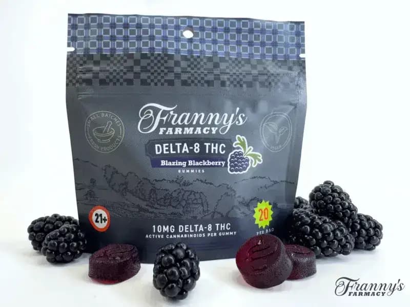Franny's Farmacy Delta-8 Blazing Blackberry Gummies, ¡Ahora Veganas!