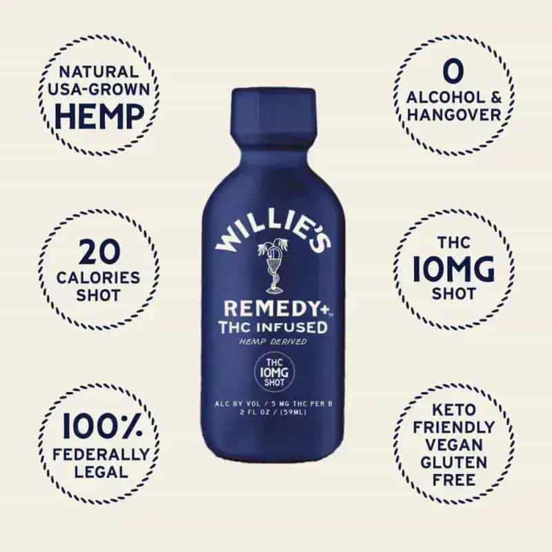 Willie’s Remedy THC-Infused Social Tonics – 10mg High-Dose Shots