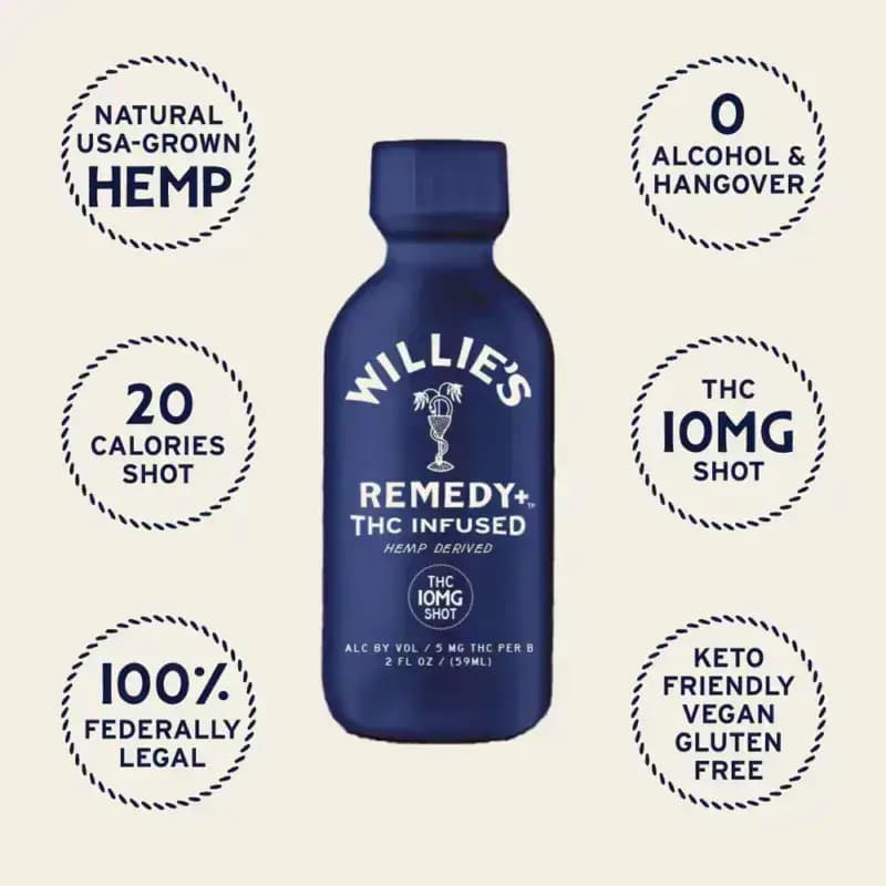 Willie’s Remedy THC-Infused Social Tonics – 10mg High-Dose Shots