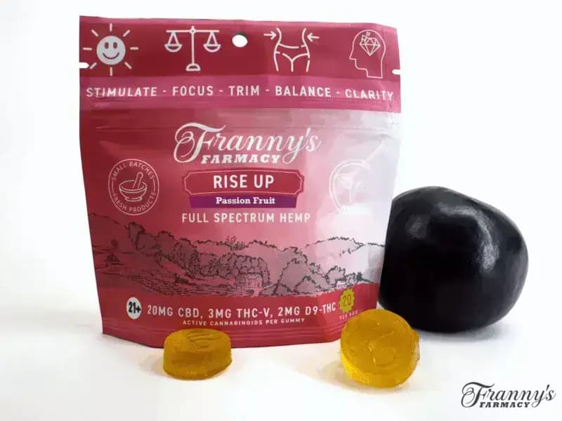 Franny’s Farmacy Rise Up THCv Gummies – Ahora Veganas + Sin Derretirse
