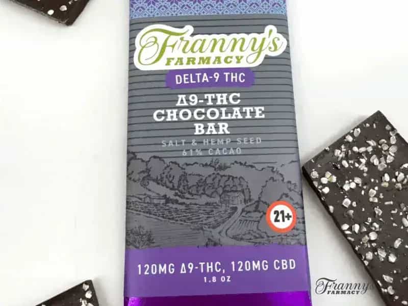 Barra de Chocolate con Sal D9 y Semillas de Cáñamo de Franny's (240mg)