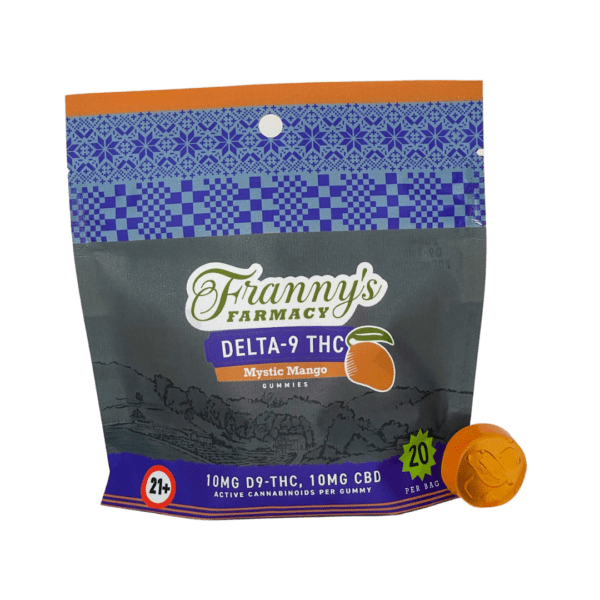 Mango D9 20pk front of package with gummy on side