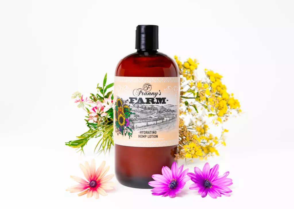 Hydrating Hemp lotion with flowers