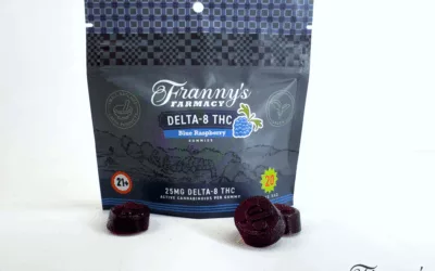 Franny’s Farmacy 25mg Delta-8 Blue Raspberry Gummies – Now Vegan + No Melt