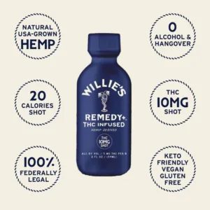 Willie’s Remedy THC-Infused Social Tonics – 10mg High-Dose Shots